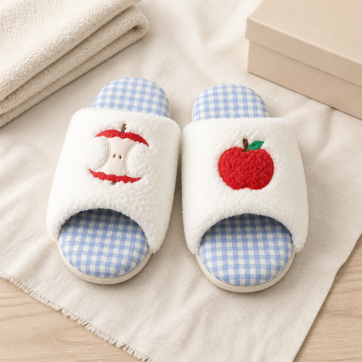Apple Picnic Cozy Slippers