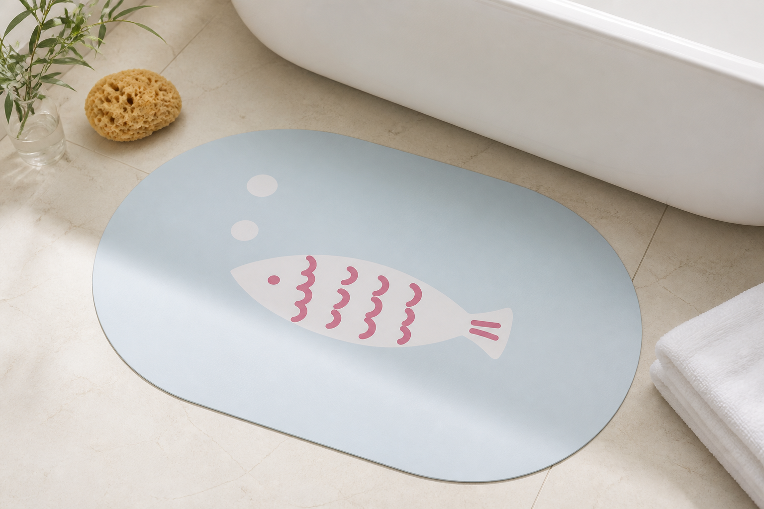 Little Fish Diatomite Bath Mat