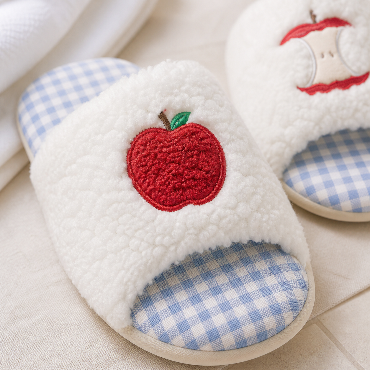Apple Picnic Cozy Slippers