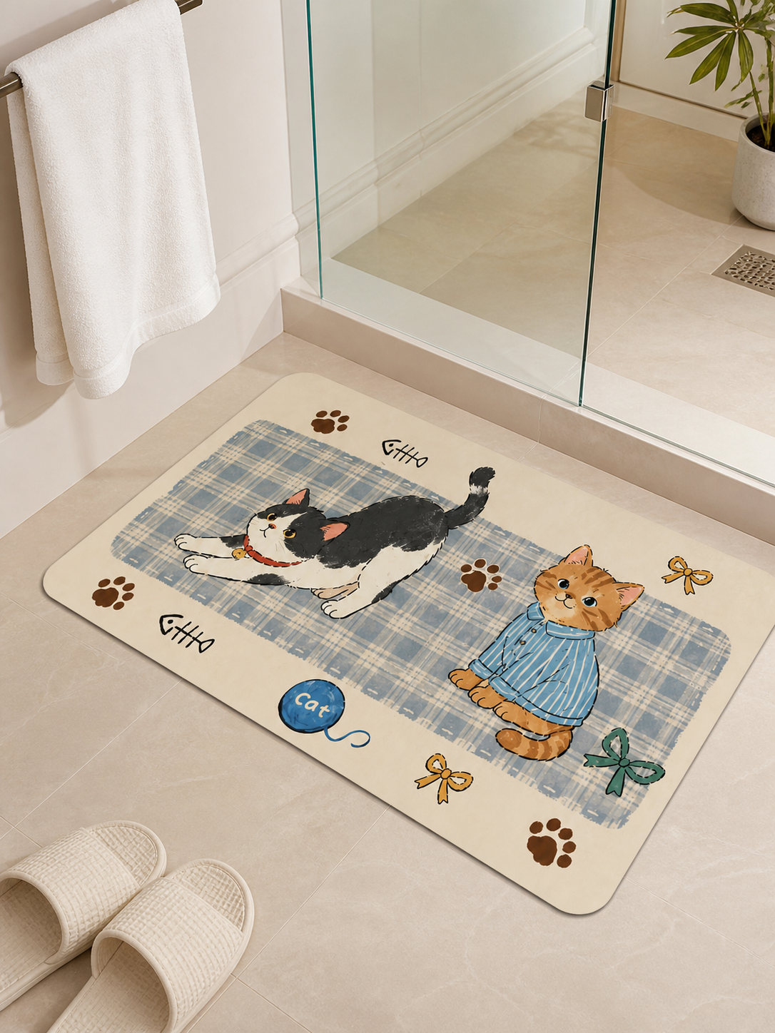 Cozy Cats Diatomite Bath Mat