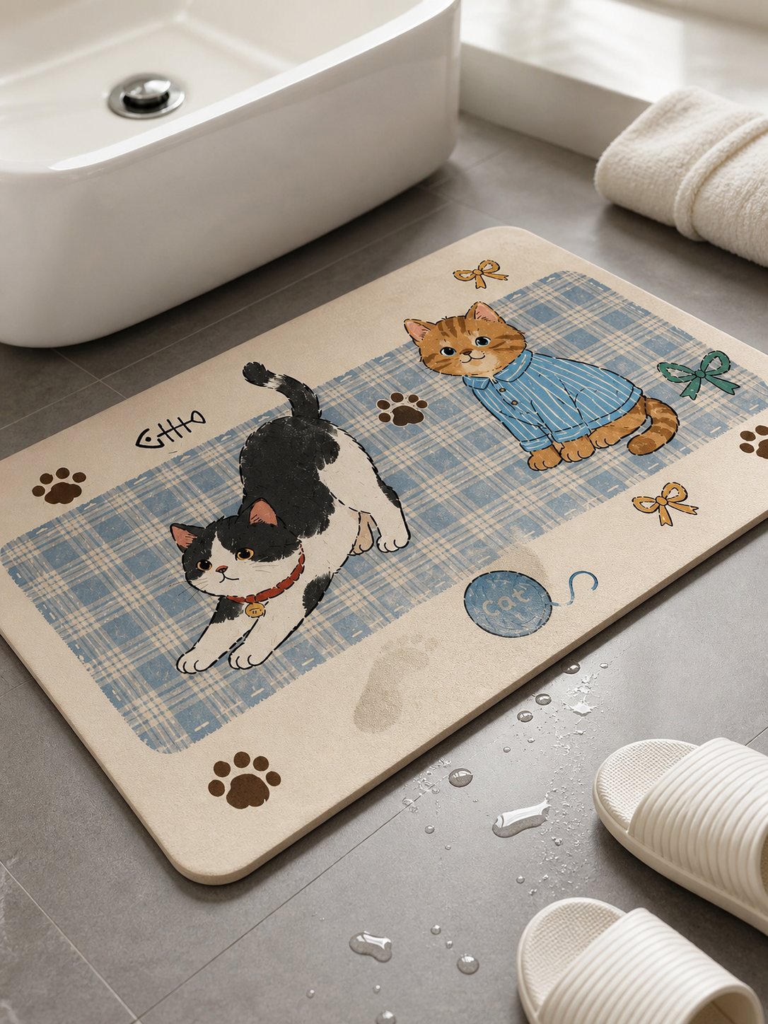 Cozy Cats Diatomite Bath Mat