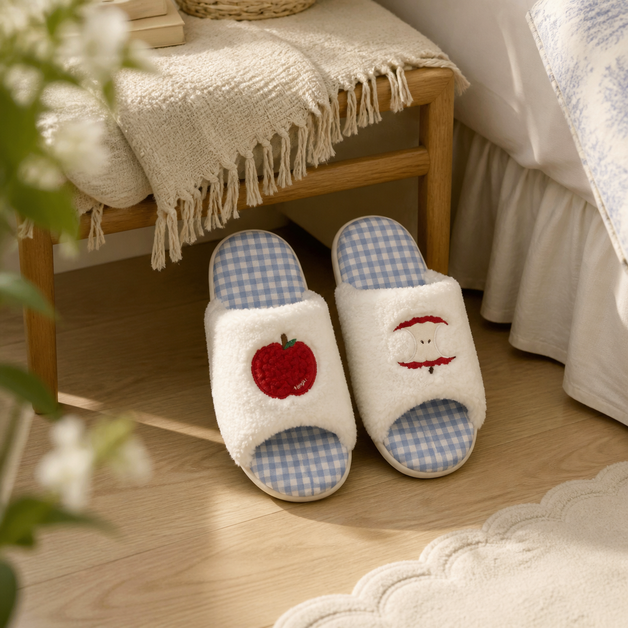 Apple Picnic Cozy Slippers