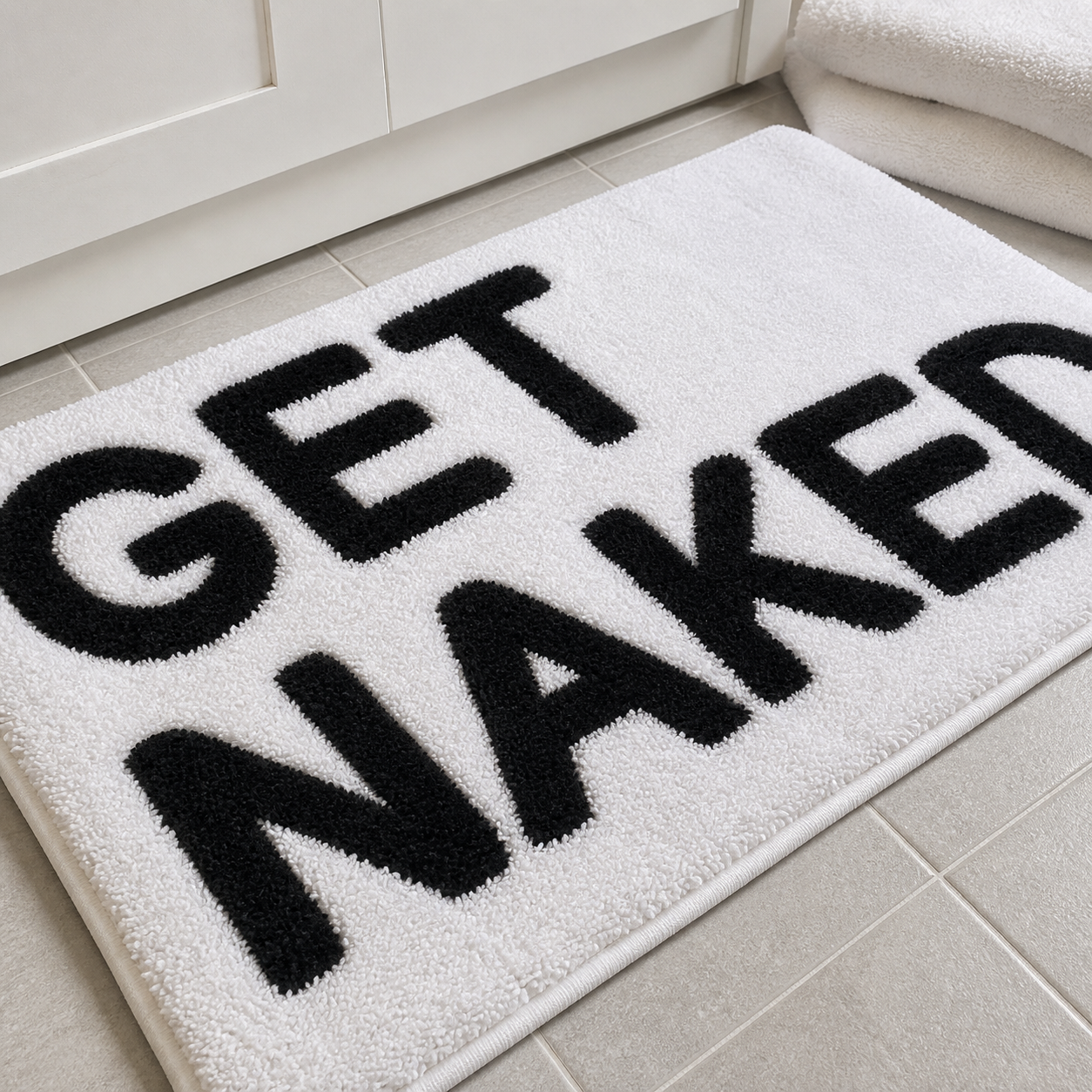 "GET NAKED!" Bathroom Mat
