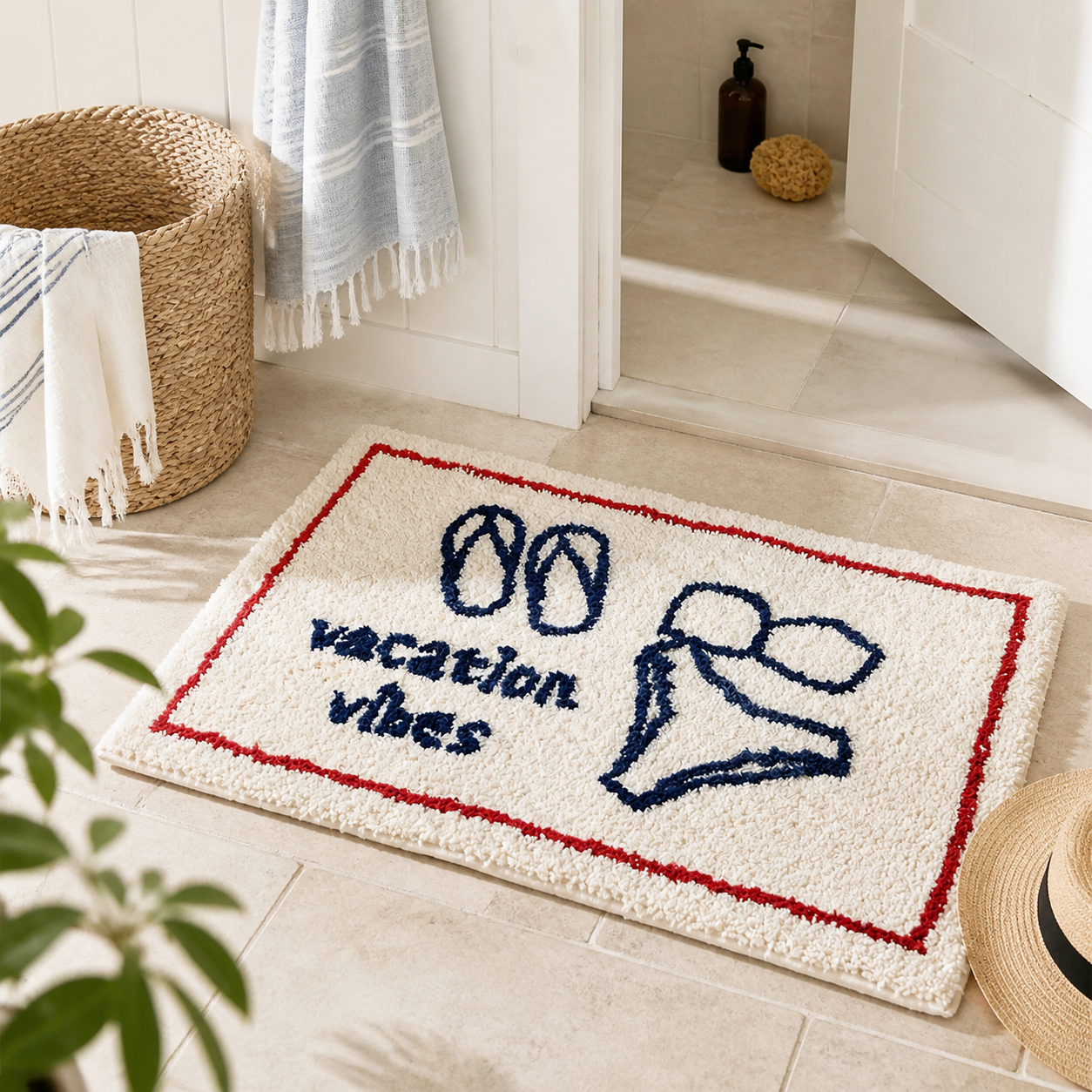 Coastal Getaway Plush Bath Mat