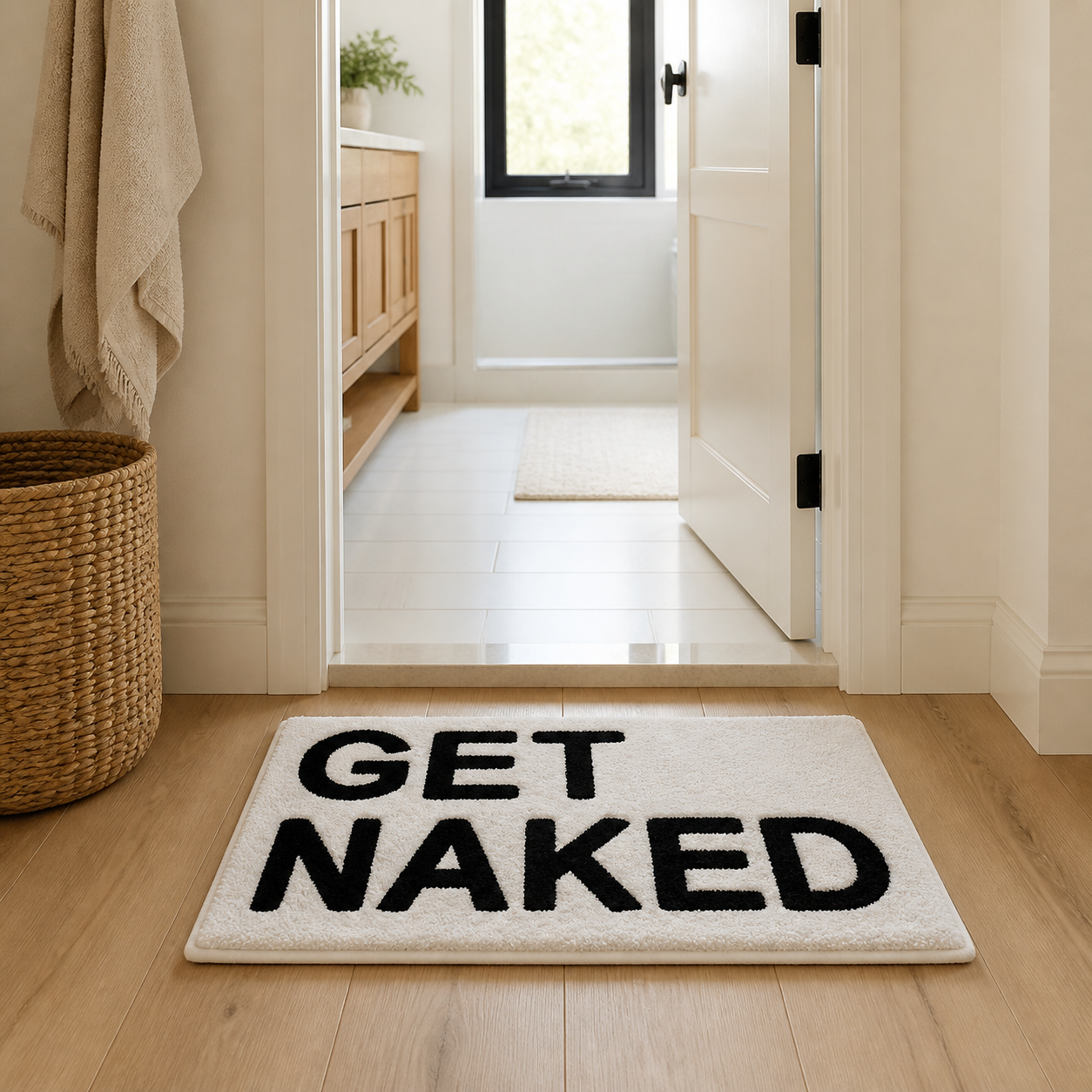 "GET NAKED!" Bathroom Mat