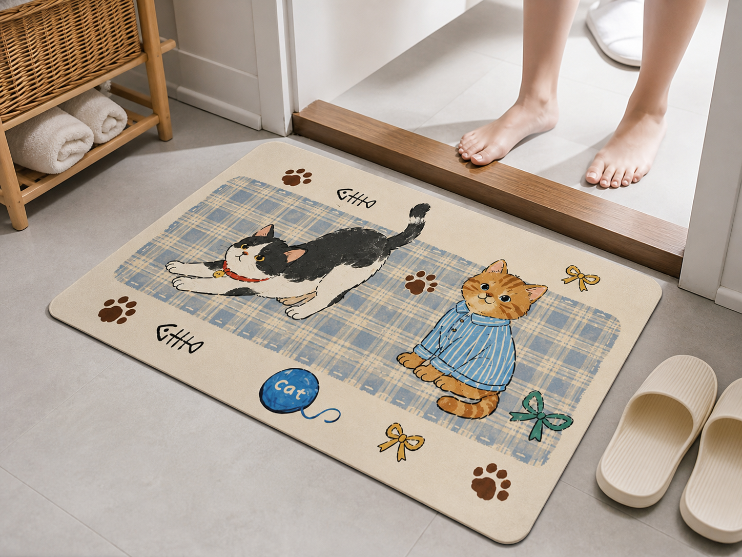 Cozy Cats Diatomite Bath Mat
