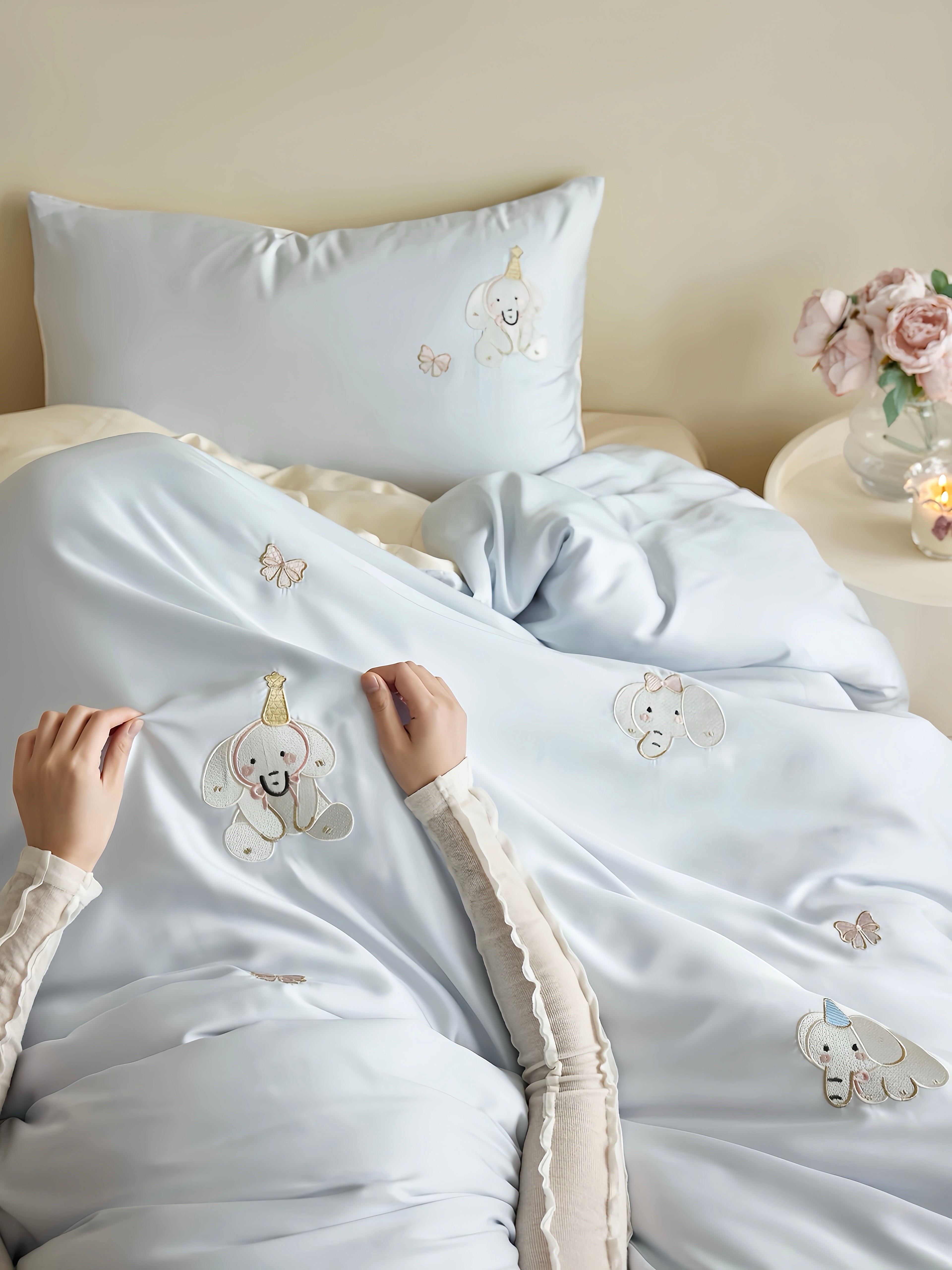 Tencel Azure Puppy Dream Bedding Set