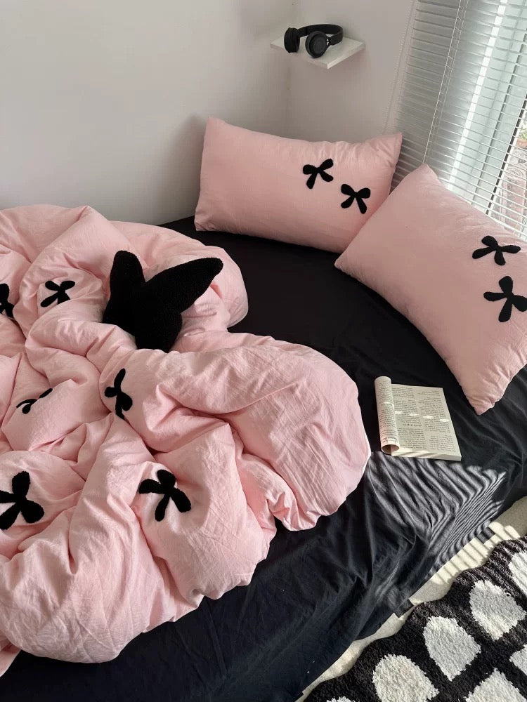 Pink Bow Bedding Set