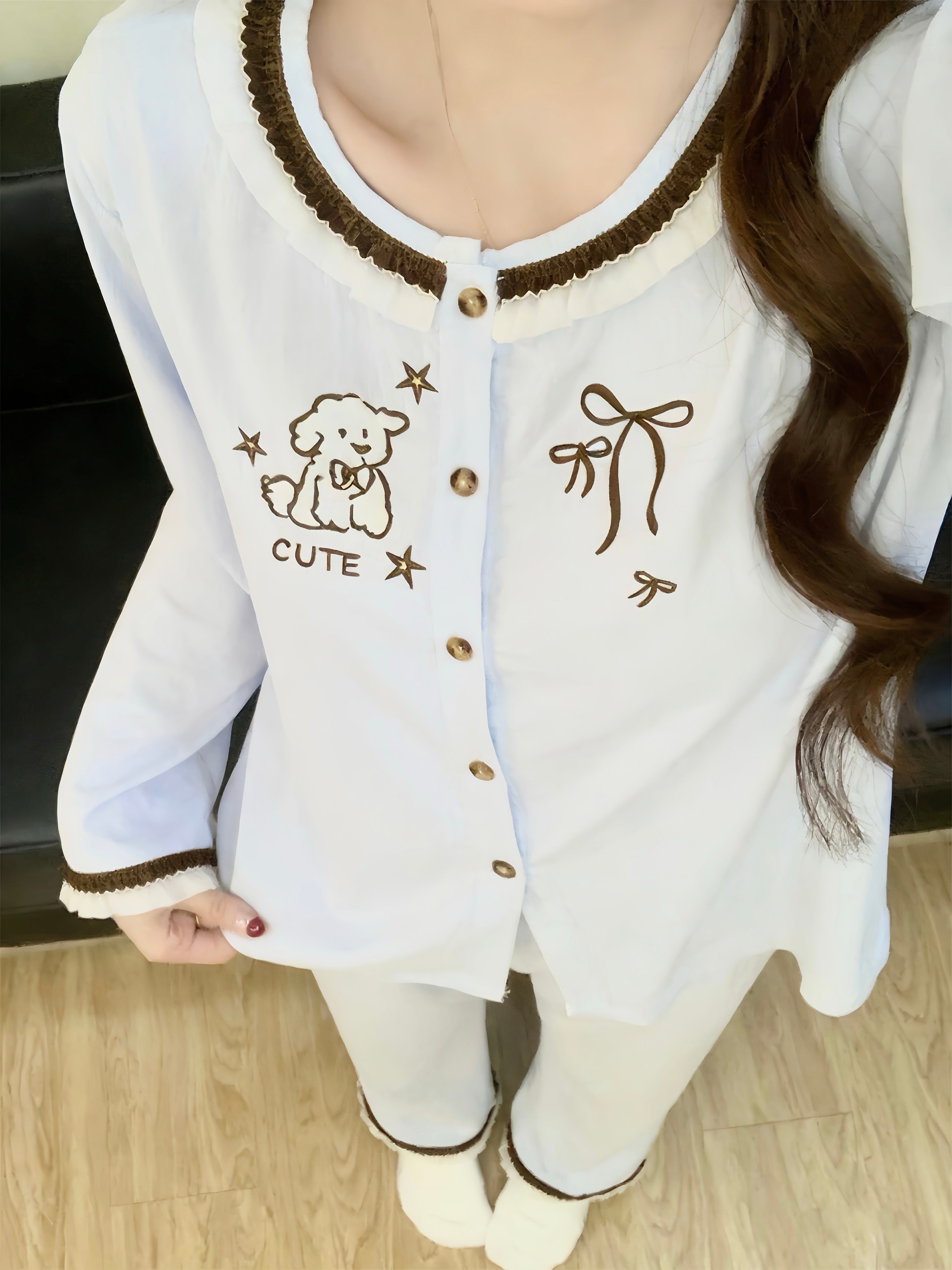 French Blue Puppy Pajama