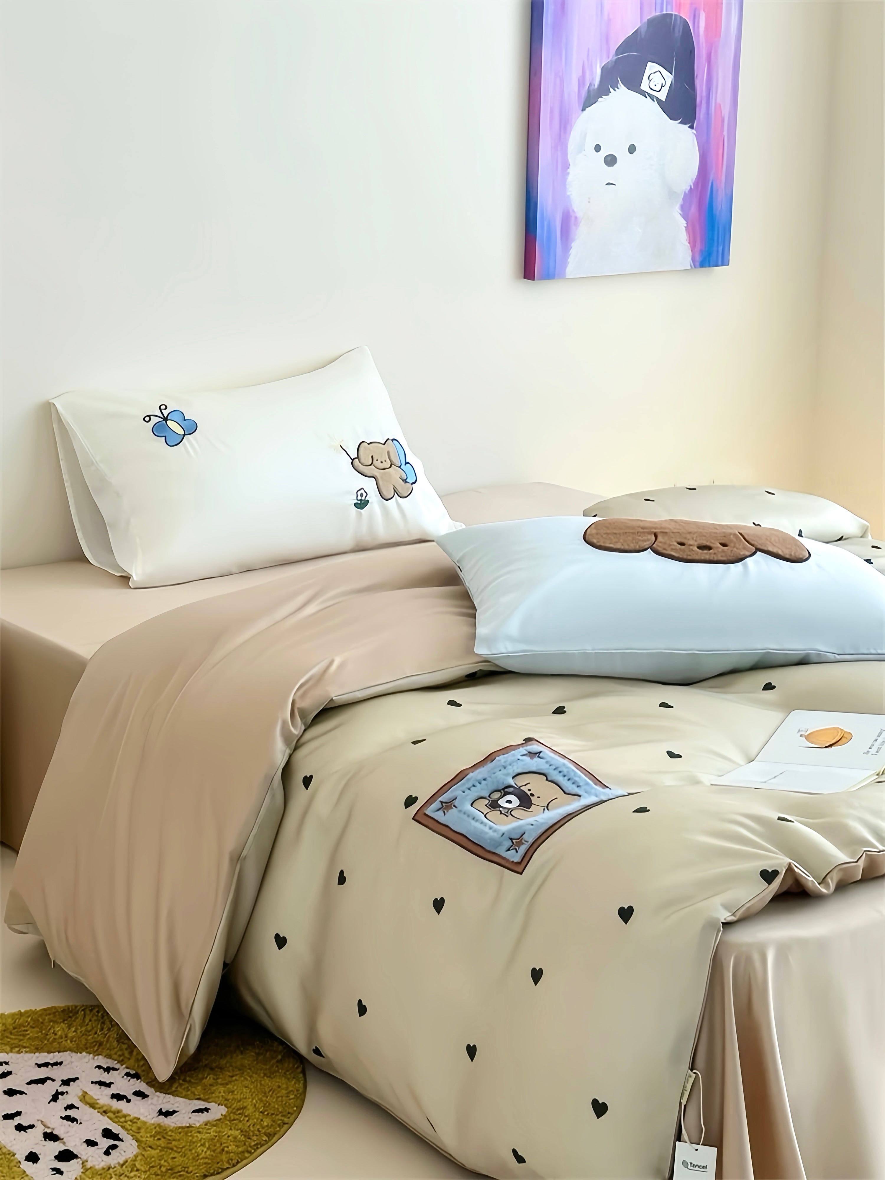 Tencel Soft Noir Puppy Bedding Set