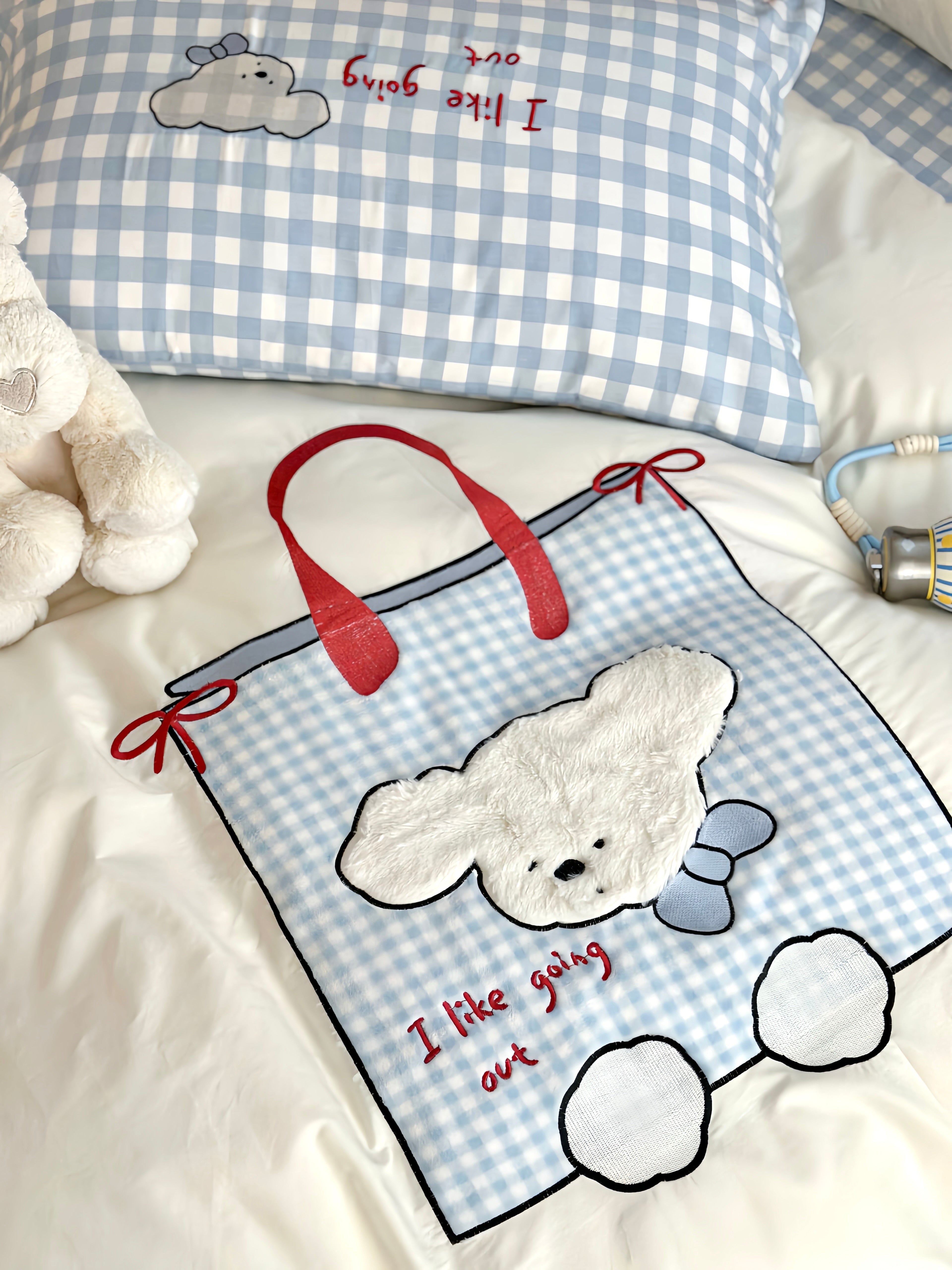 Little Blue Pup Bedding Set