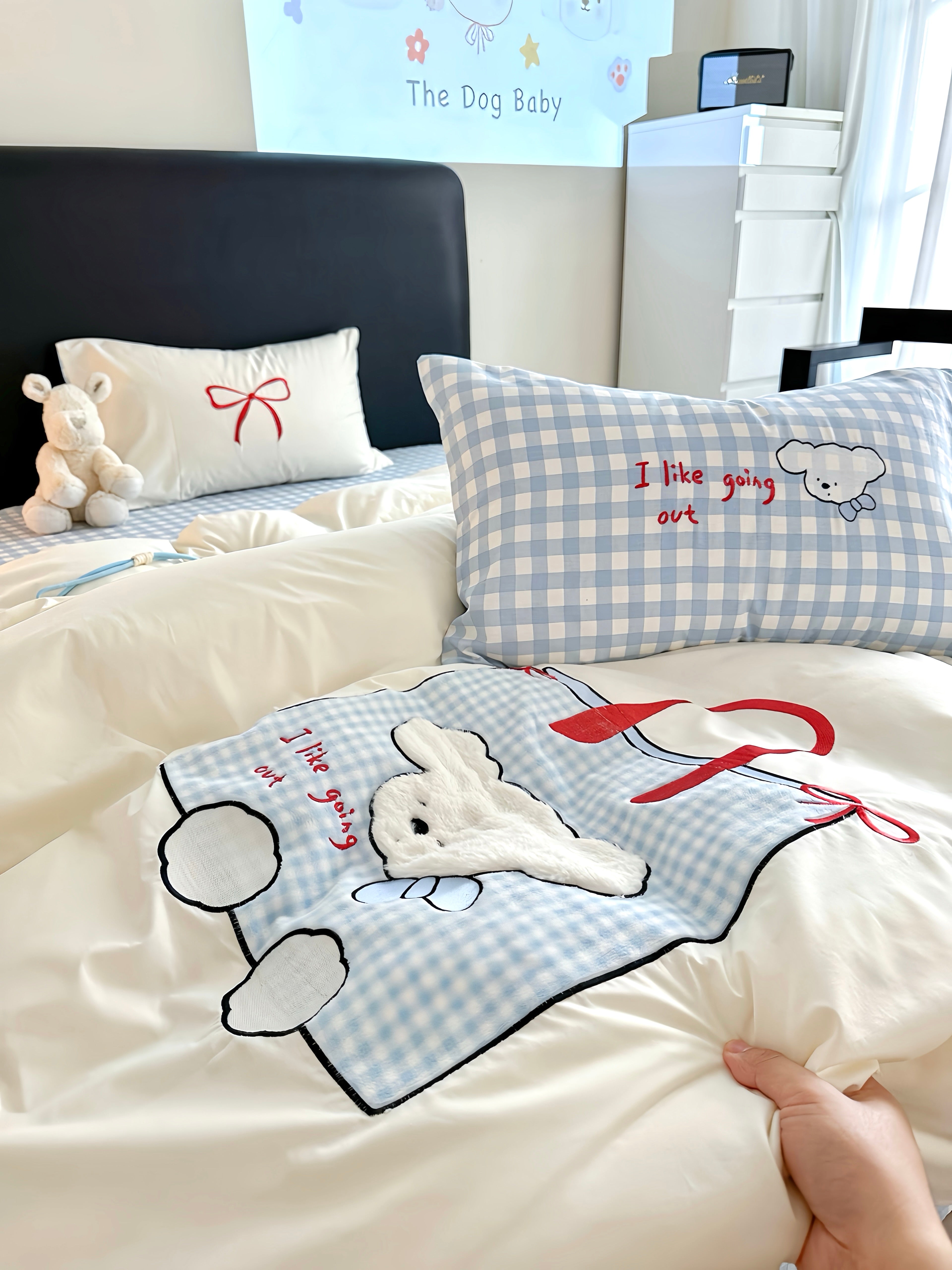 Little Blue Pup Bedding Set