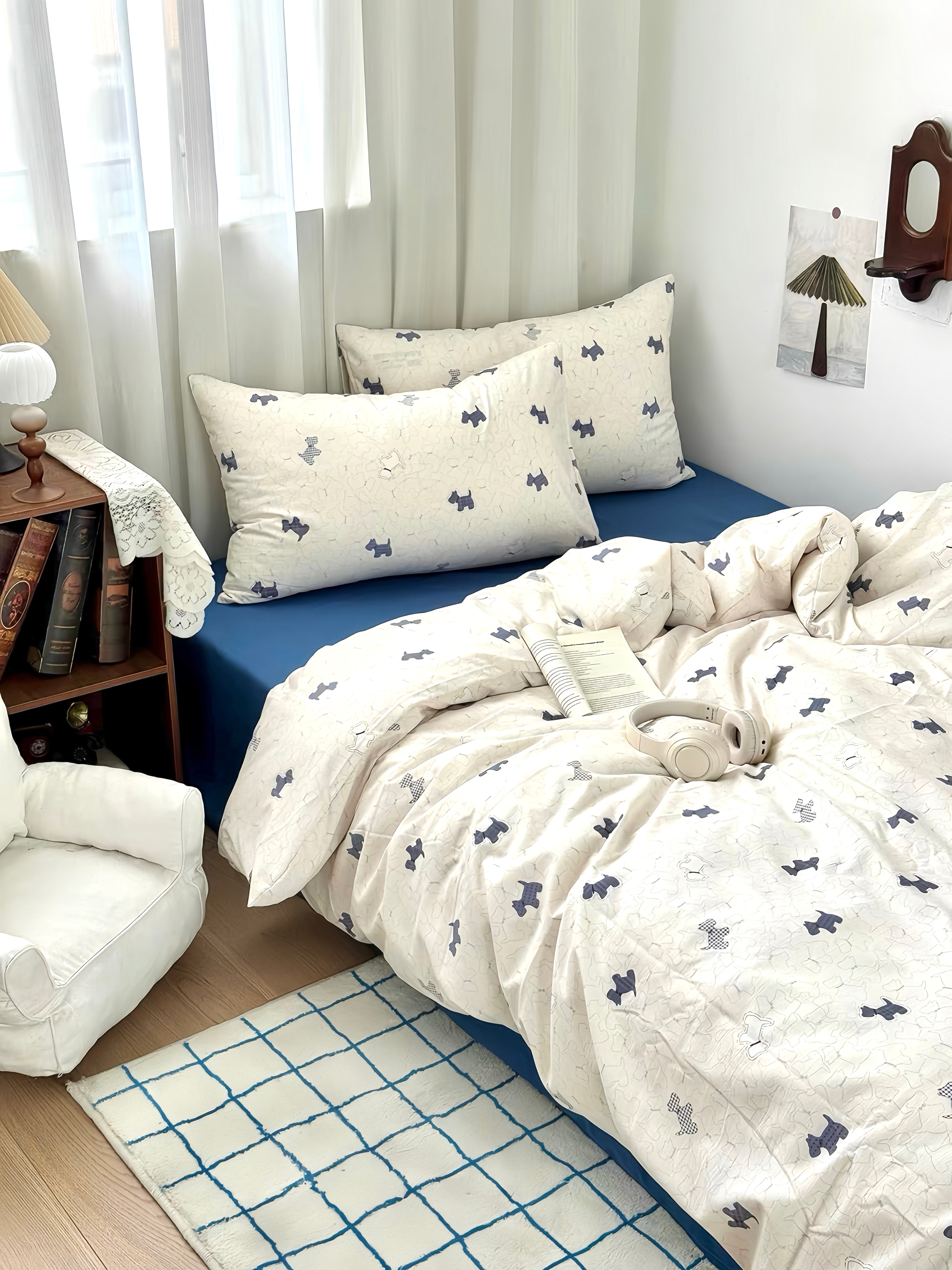 Little Dog Canvas Bedding Set