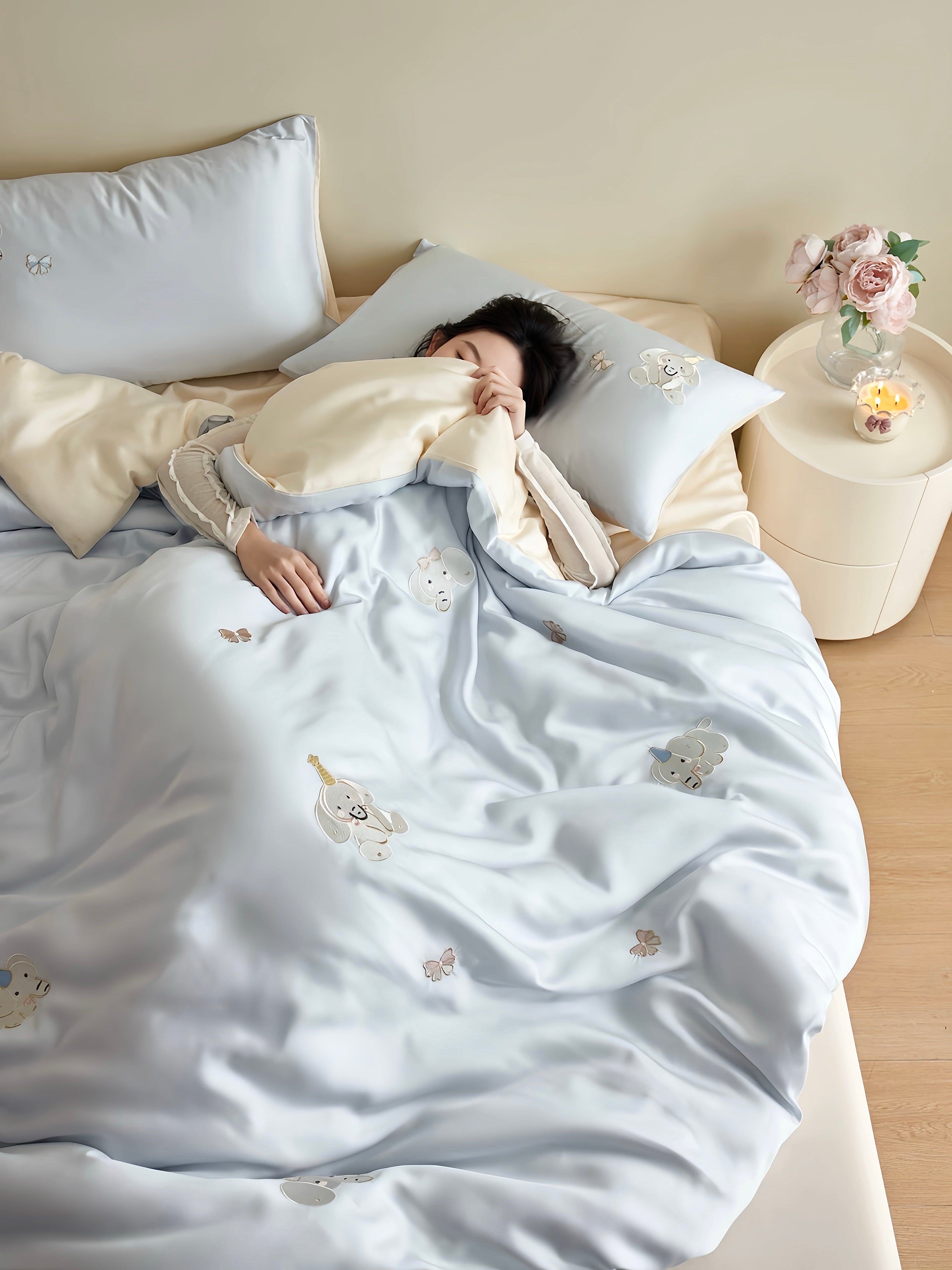 Tencel Azure Puppy Dream Bedding Set