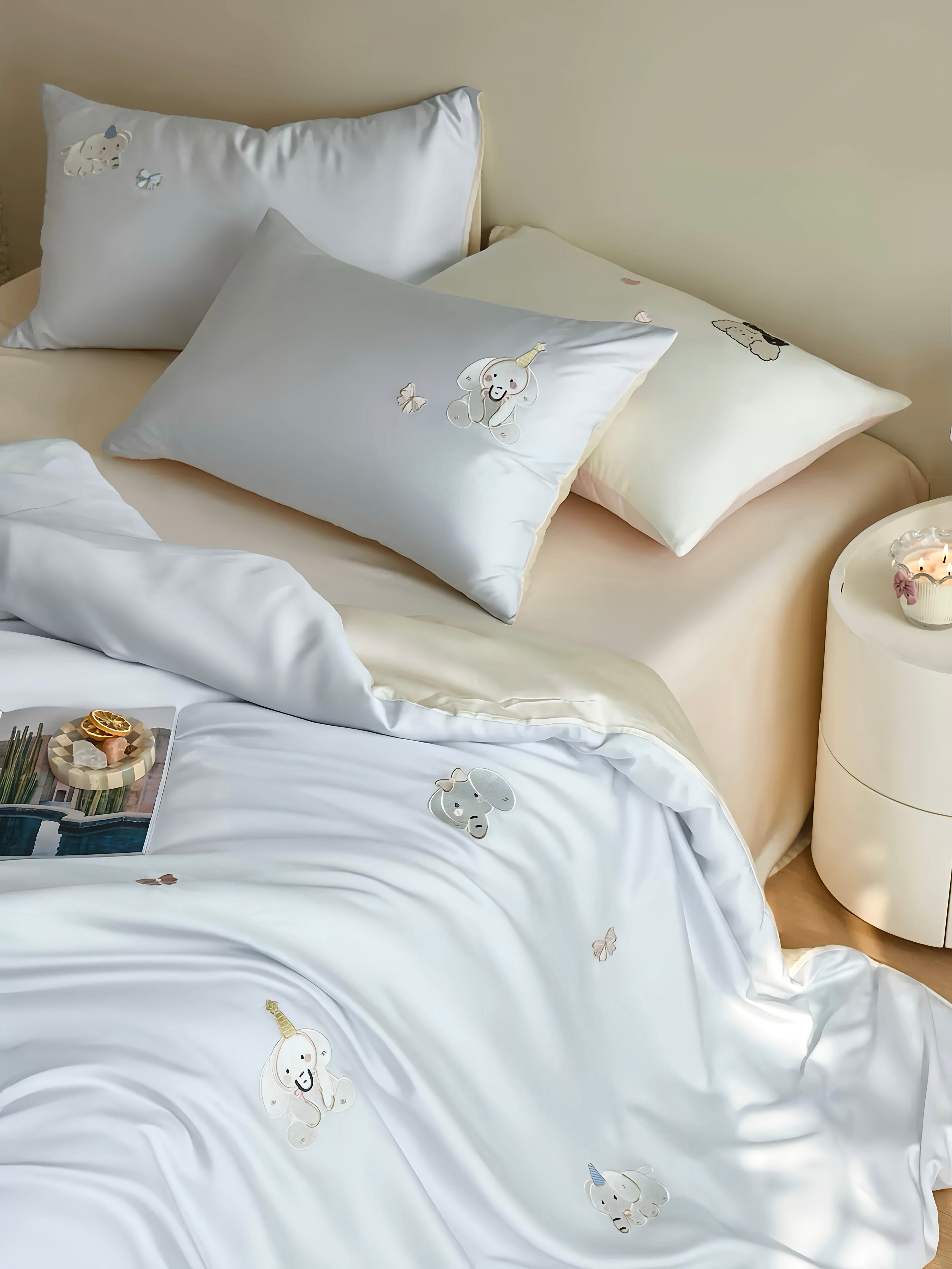Tencel Azure Puppy Dream Bedding Set