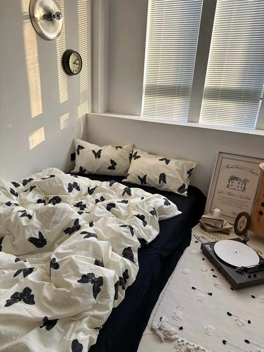 Black Butterfly Bedding Set
