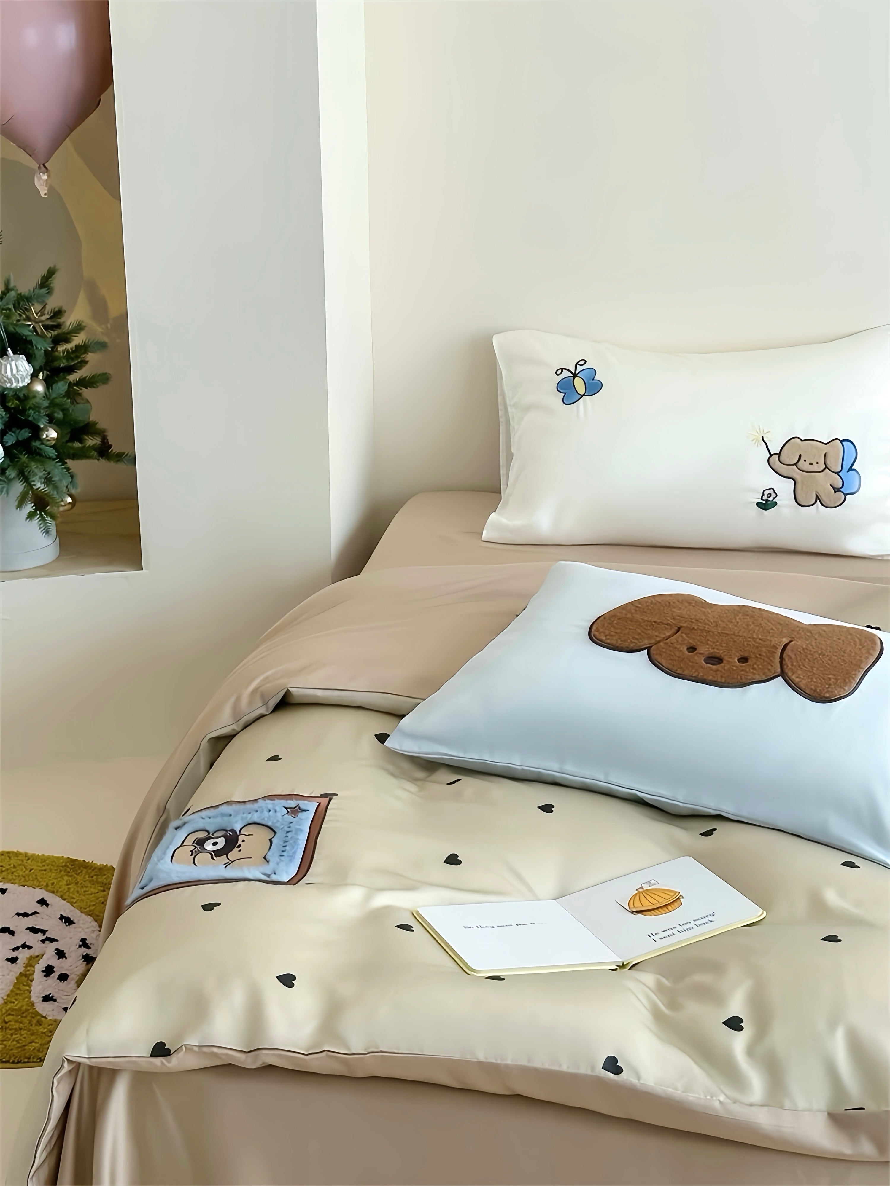 Tencel Soft Noir Puppy Bedding Set