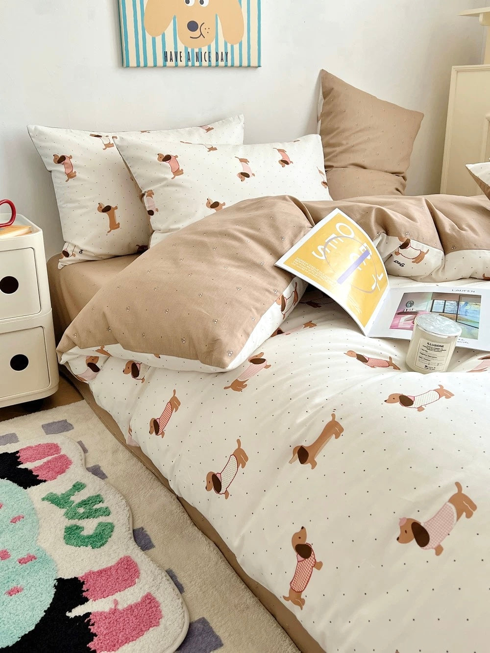 60S Ins Style Puppy Bedding Sets