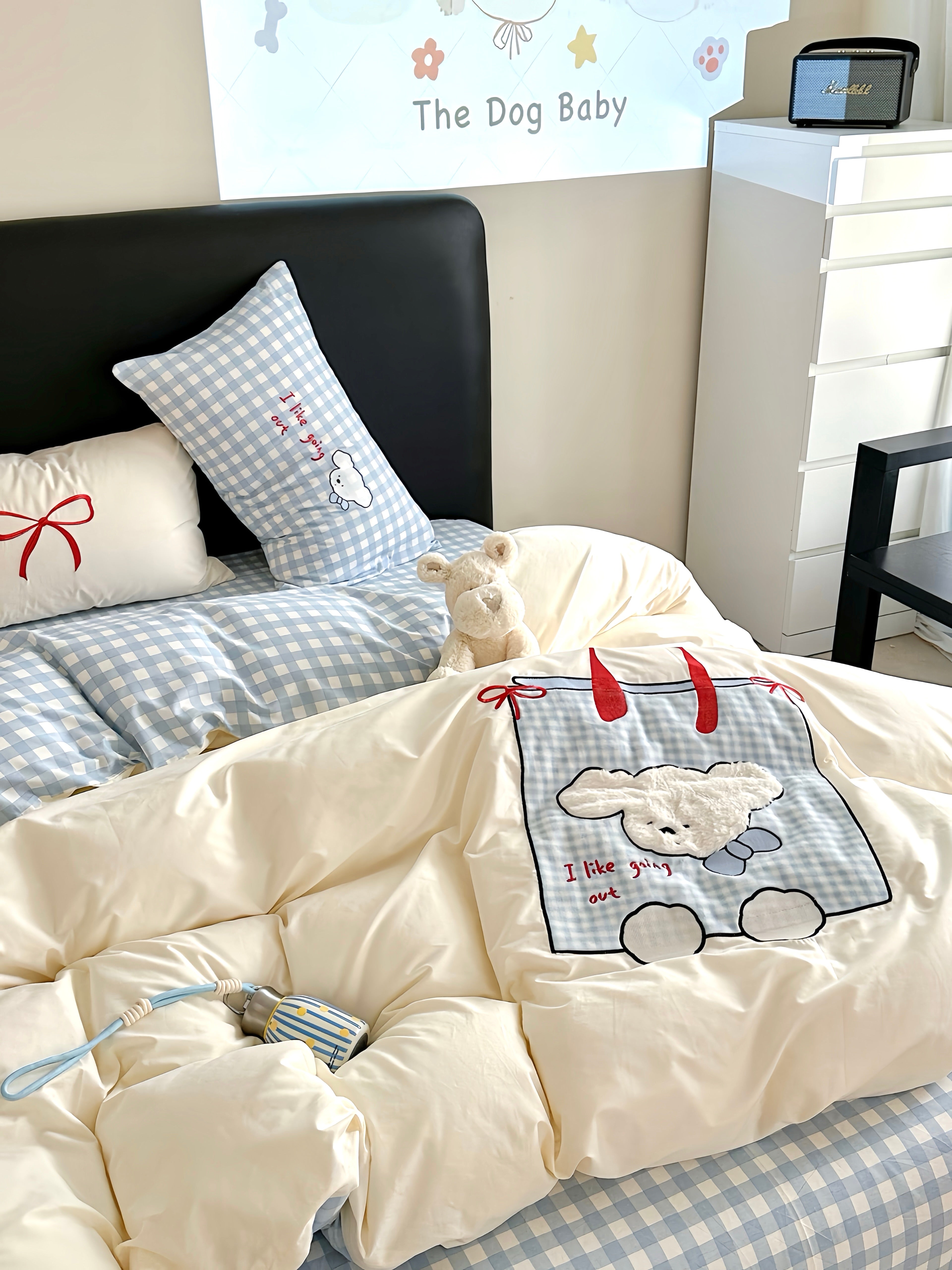 Little Blue Pup Bedding Set