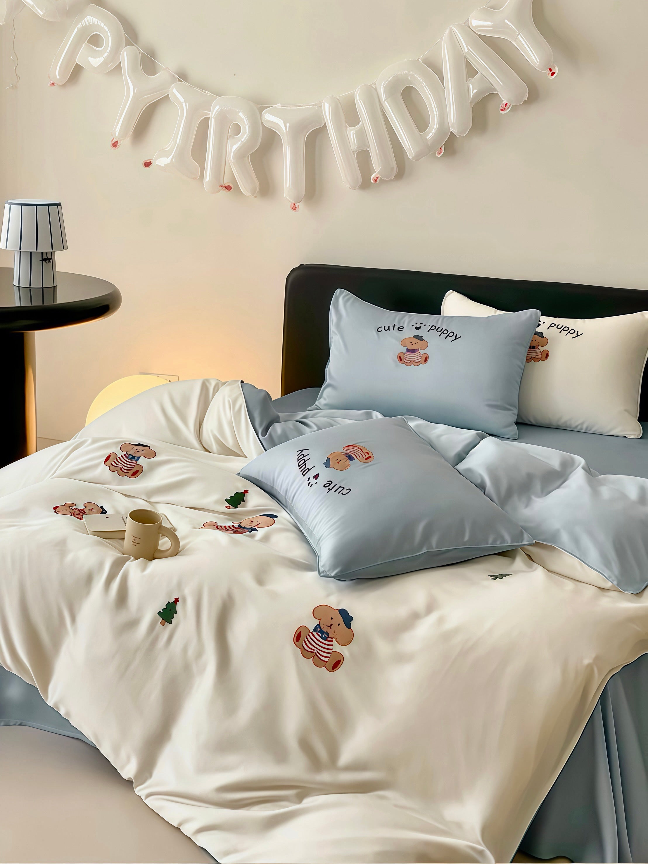 Tencel Puppy Parade Bedding Set