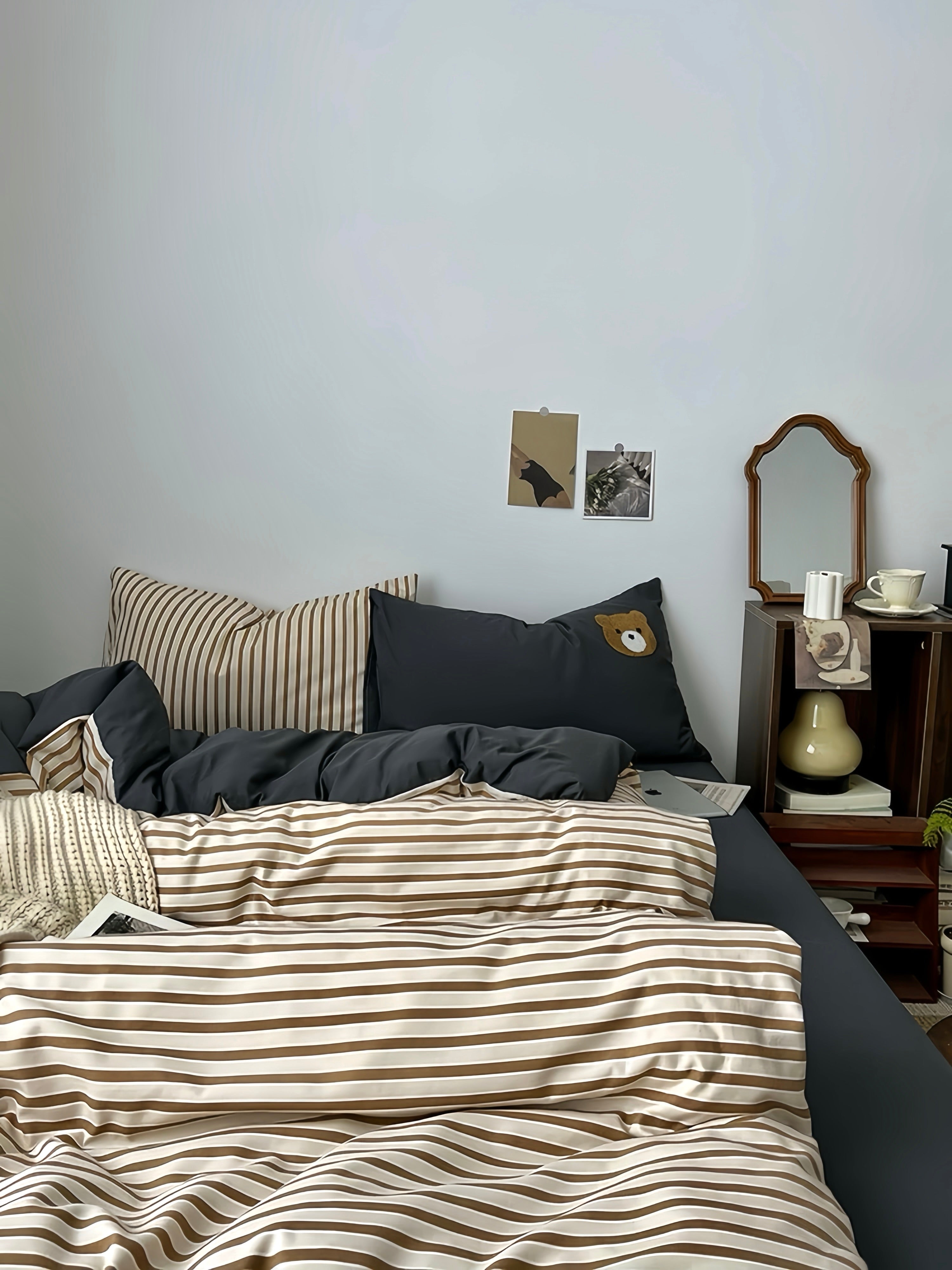 Charcoal Bear Bedding Set