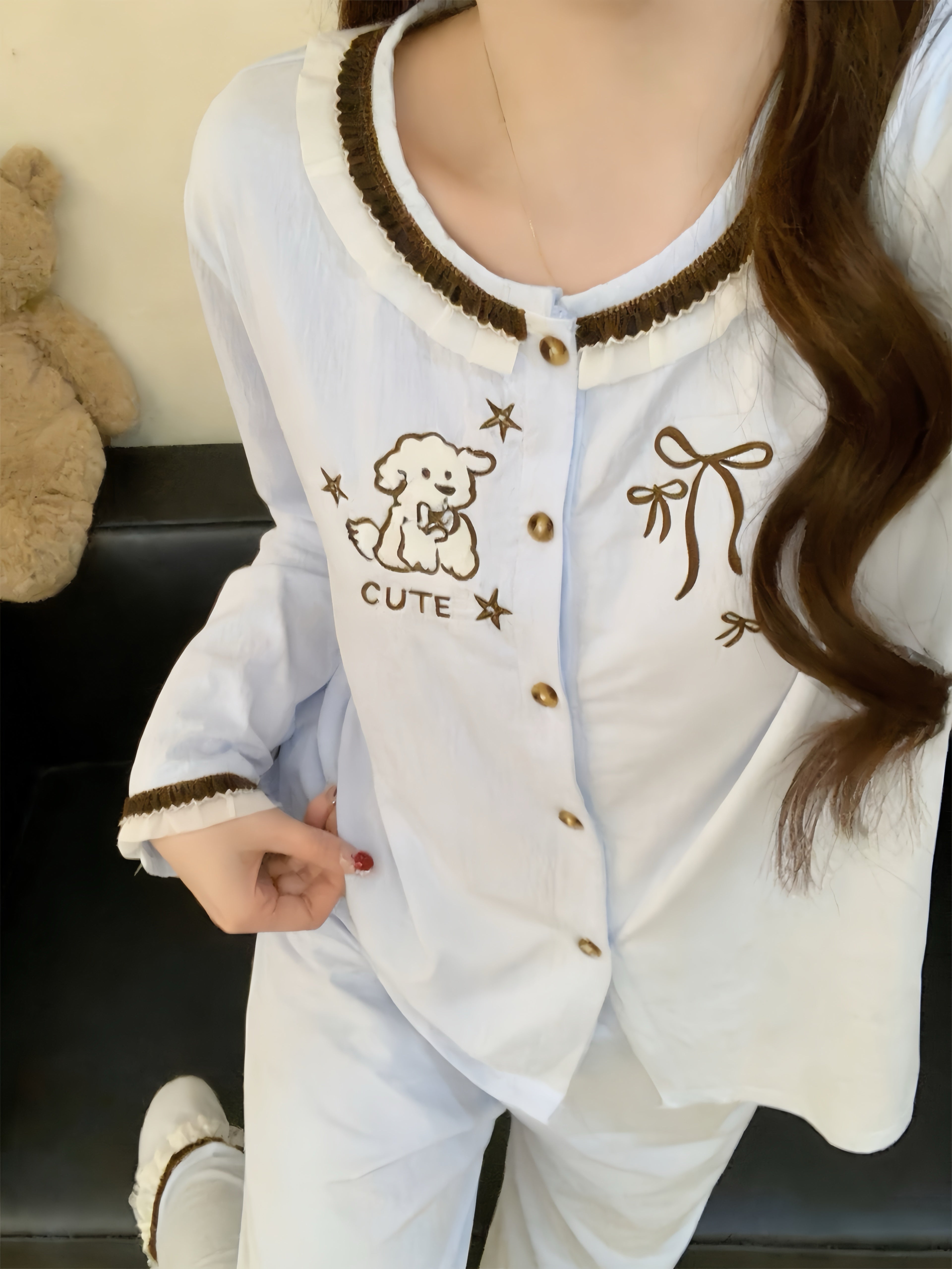 French Blue Puppy Pajama