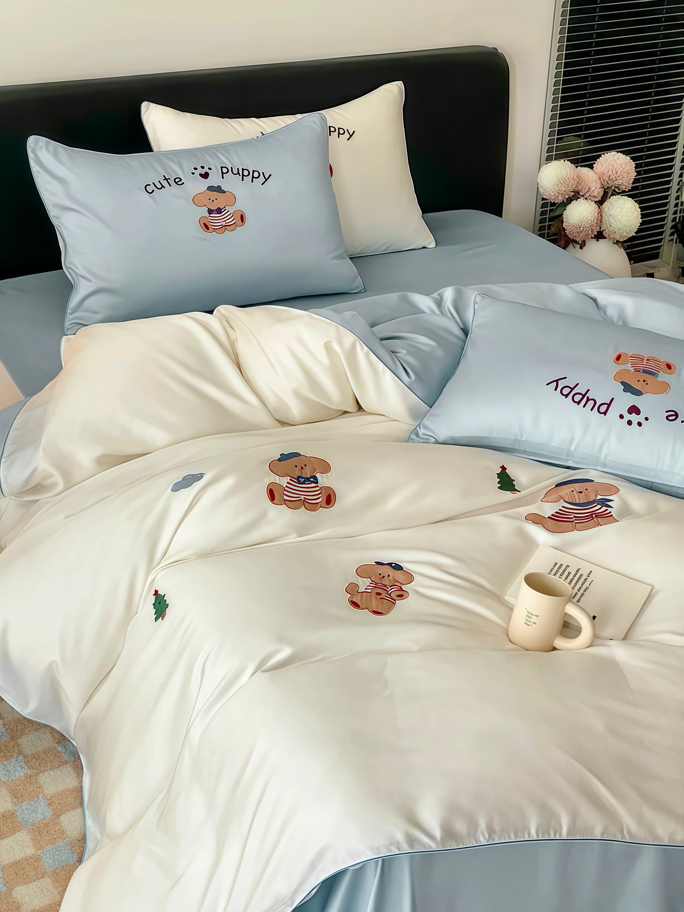 Tencel Puppy Parade Bedding Set