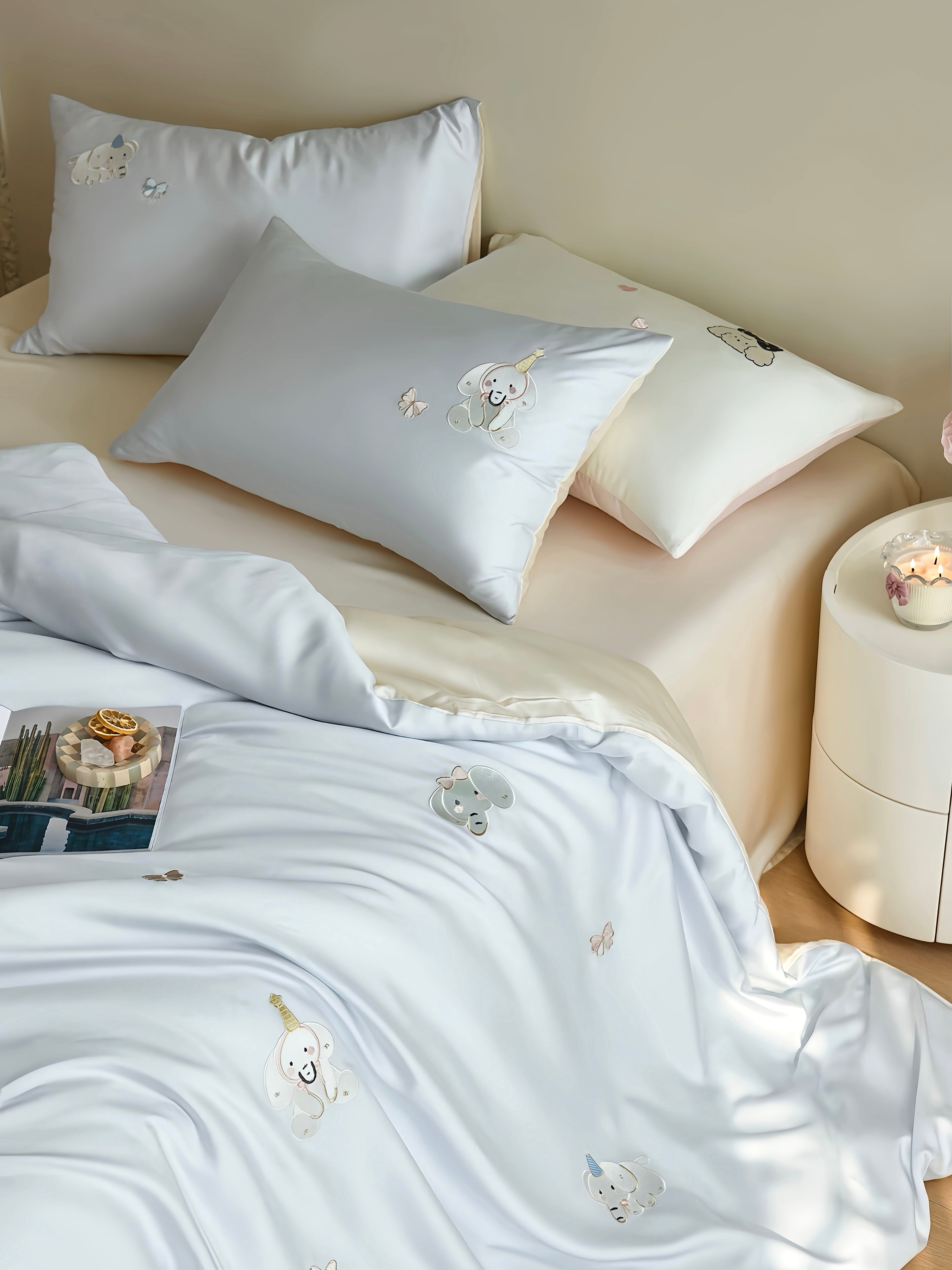 Tencel Azure Puppy Dream Bedding Set