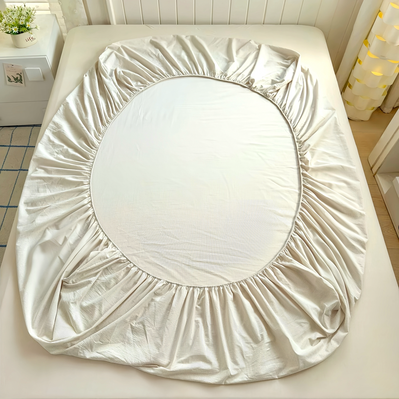 Soft Stripe Cotton Fitted Sheet Only
