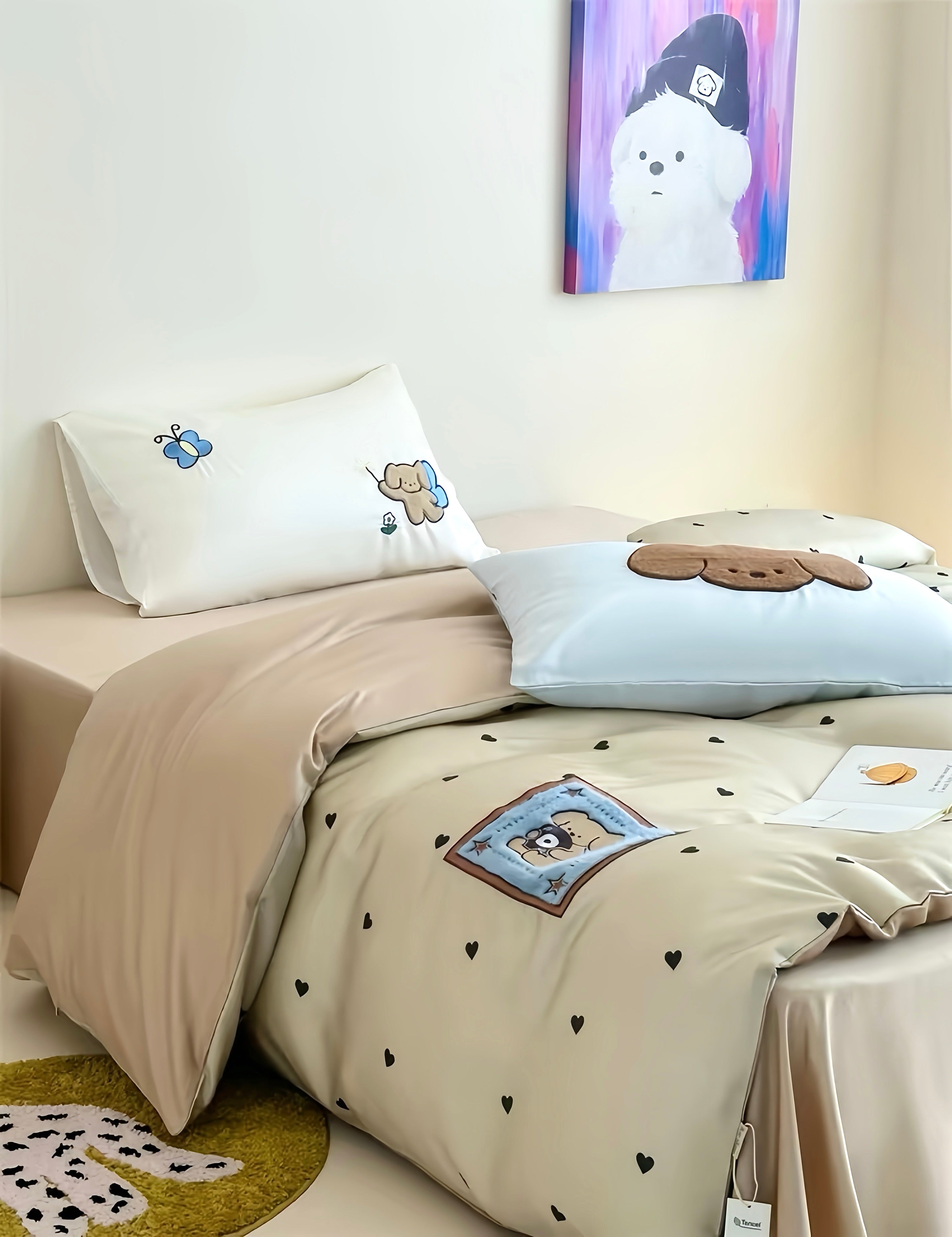 Tencel Soft Noir Puppy Bedding Set