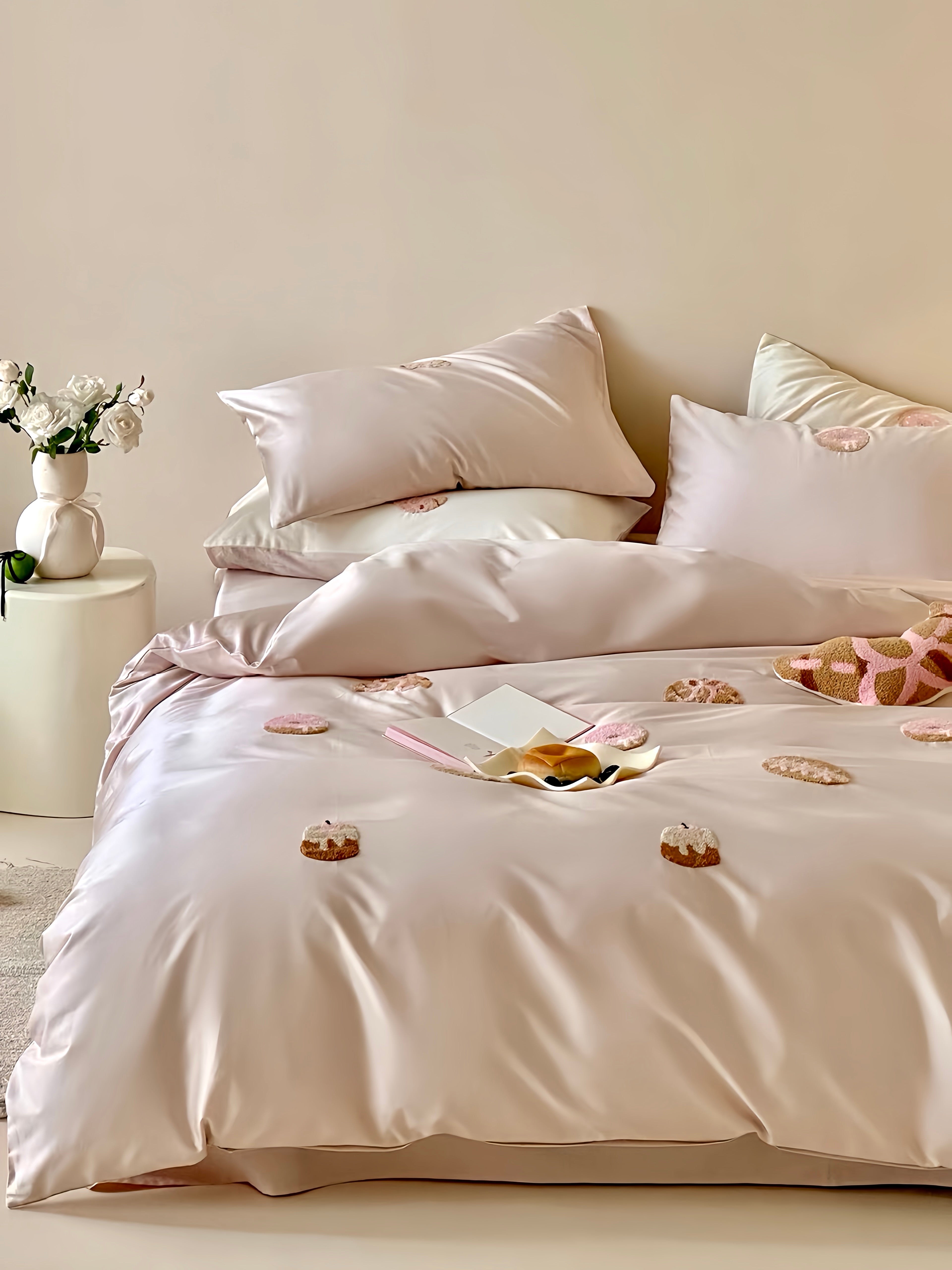 100S Pastel SweetCream Bedding Set