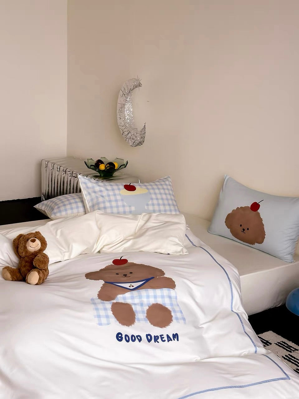 Tencel Cloud Gingham Pup Bedding Set