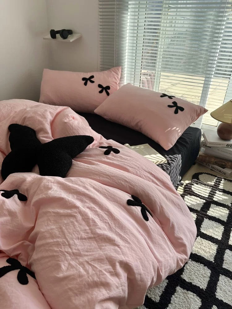 Pink Bow Bedding Set