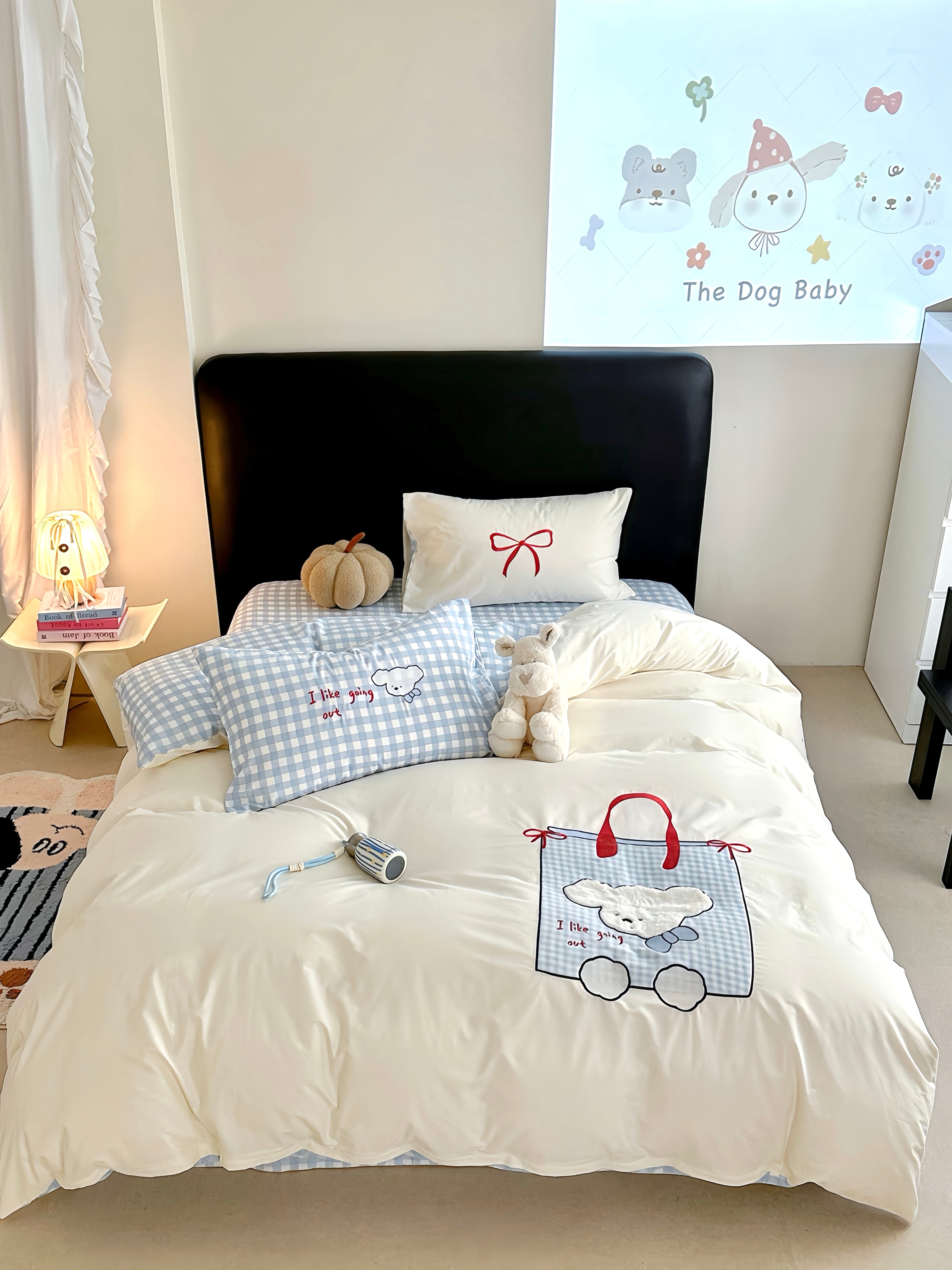 Little Blue Pup Bedding Set