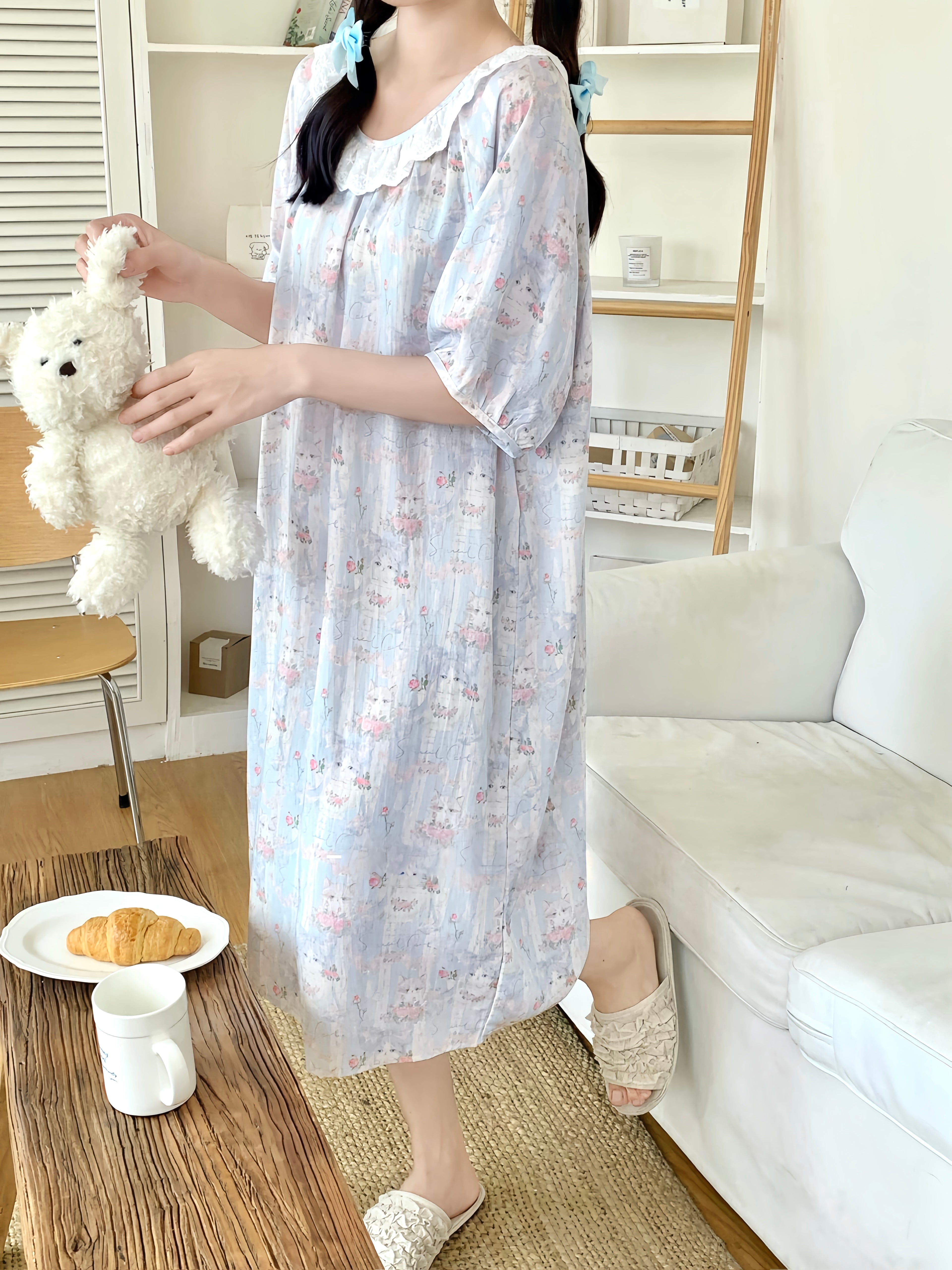 Ruffle Meow Lounge Dress