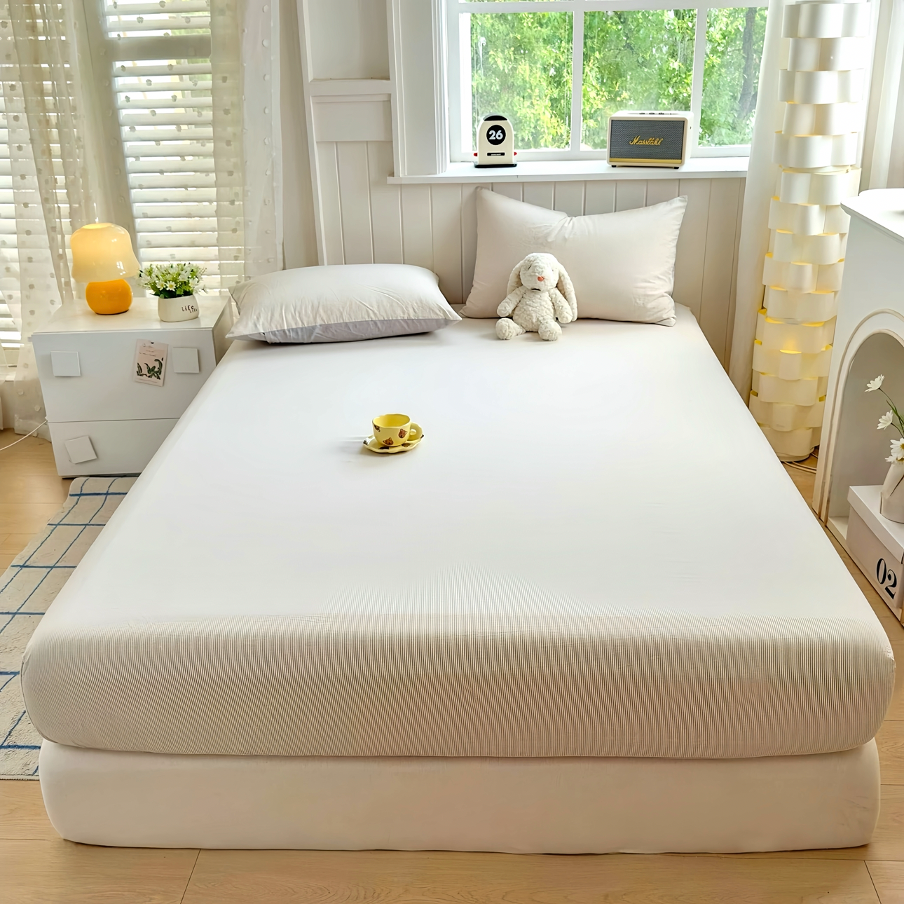 Soft Stripe Cotton Fitted Sheet Only