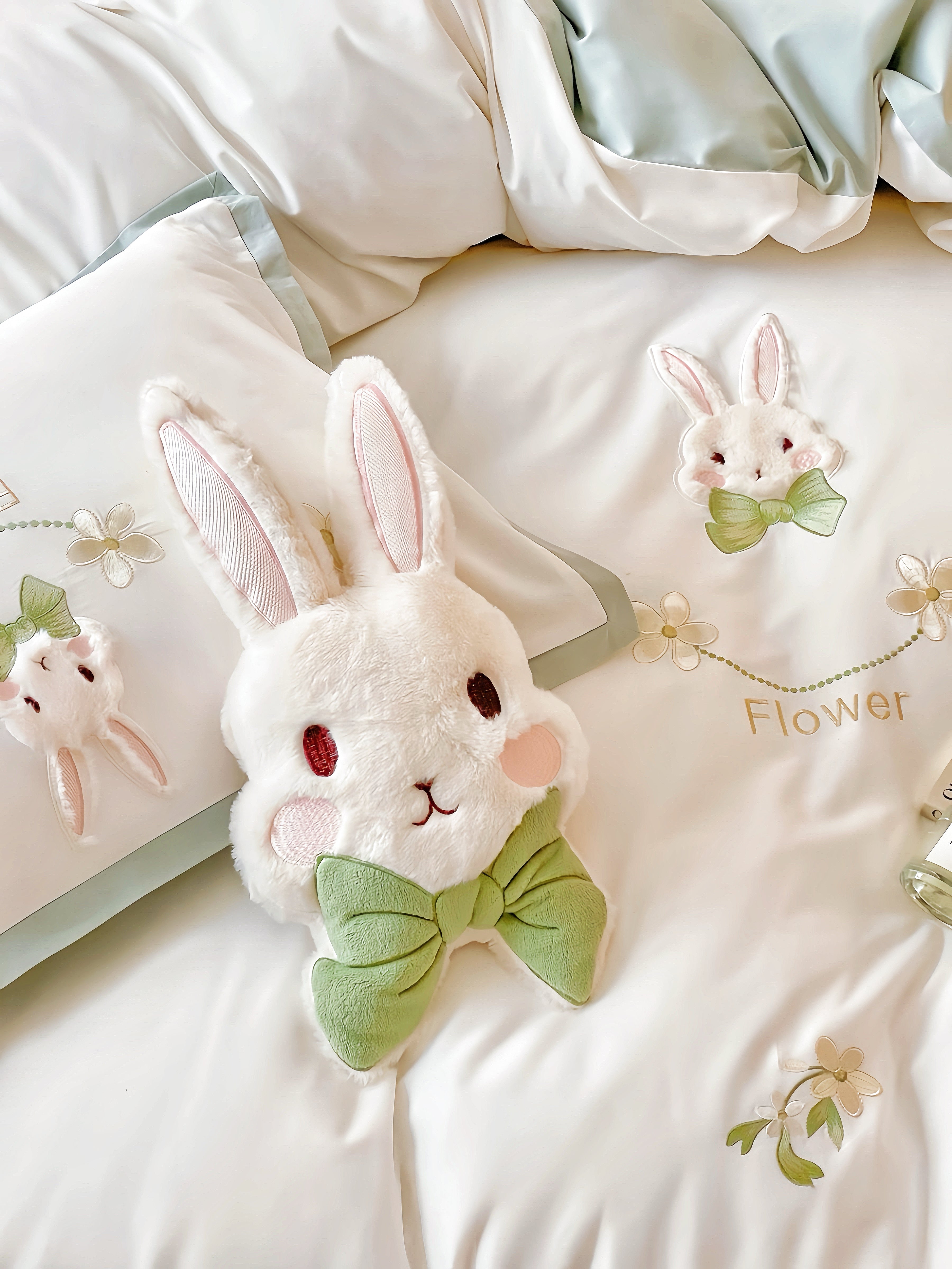 100S Bunny Embroidery Bedding Set