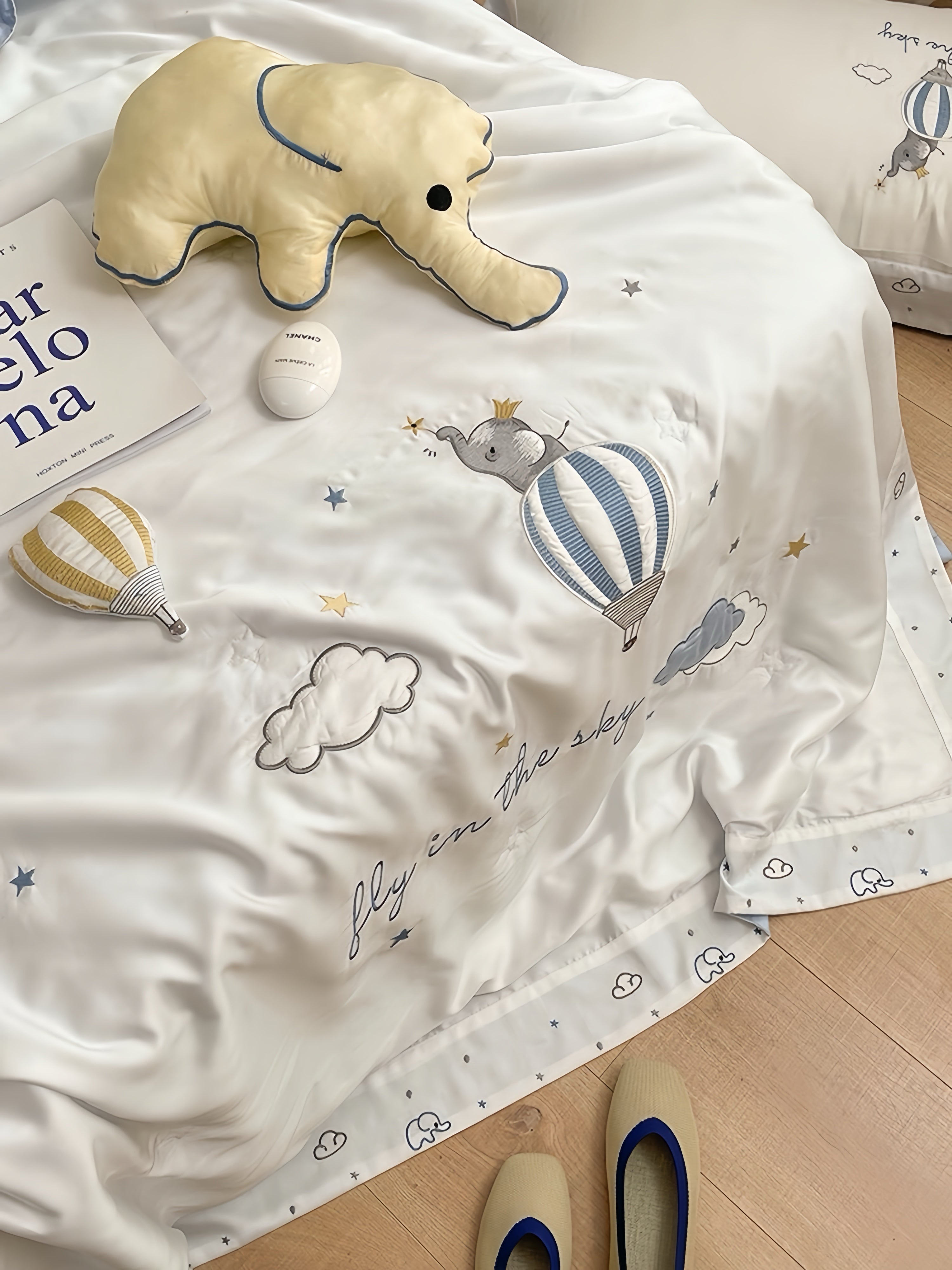 Balloon Adventure Tencel™ Bedding Set- Yellow